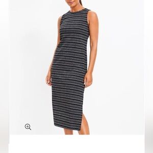 Loft Jacquard striped midi dress XSP
